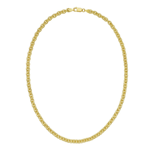 Yellow Sterling Silver Polished Gold Plated Rolo Necklace