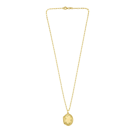 Yellow Sterling Silver Polished Lockets Necklace