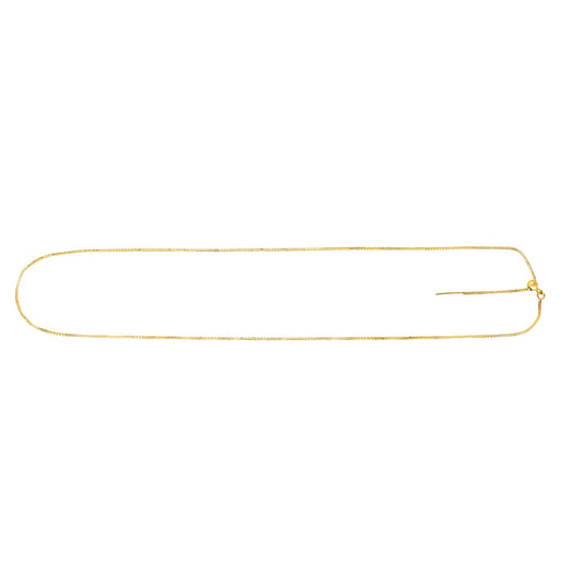 Yellow Gold Polished Endless Adjustable Classic Box Necklace