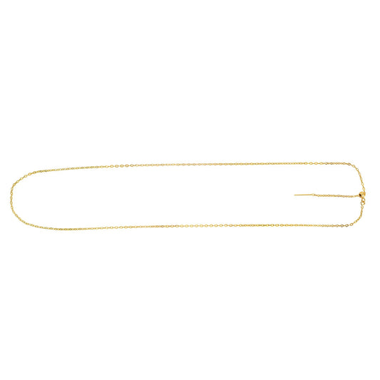Yellow Gold Polished Endless Adjustable Open Cable Necklace