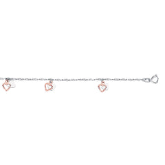 Parkplace Jewelers 14k-two-tone-gold-dangle-heart-anklet-ank137