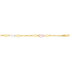 Parkplace Jewelers 14k-tri-color-gold-heart-and-swirl-anklet-ank140