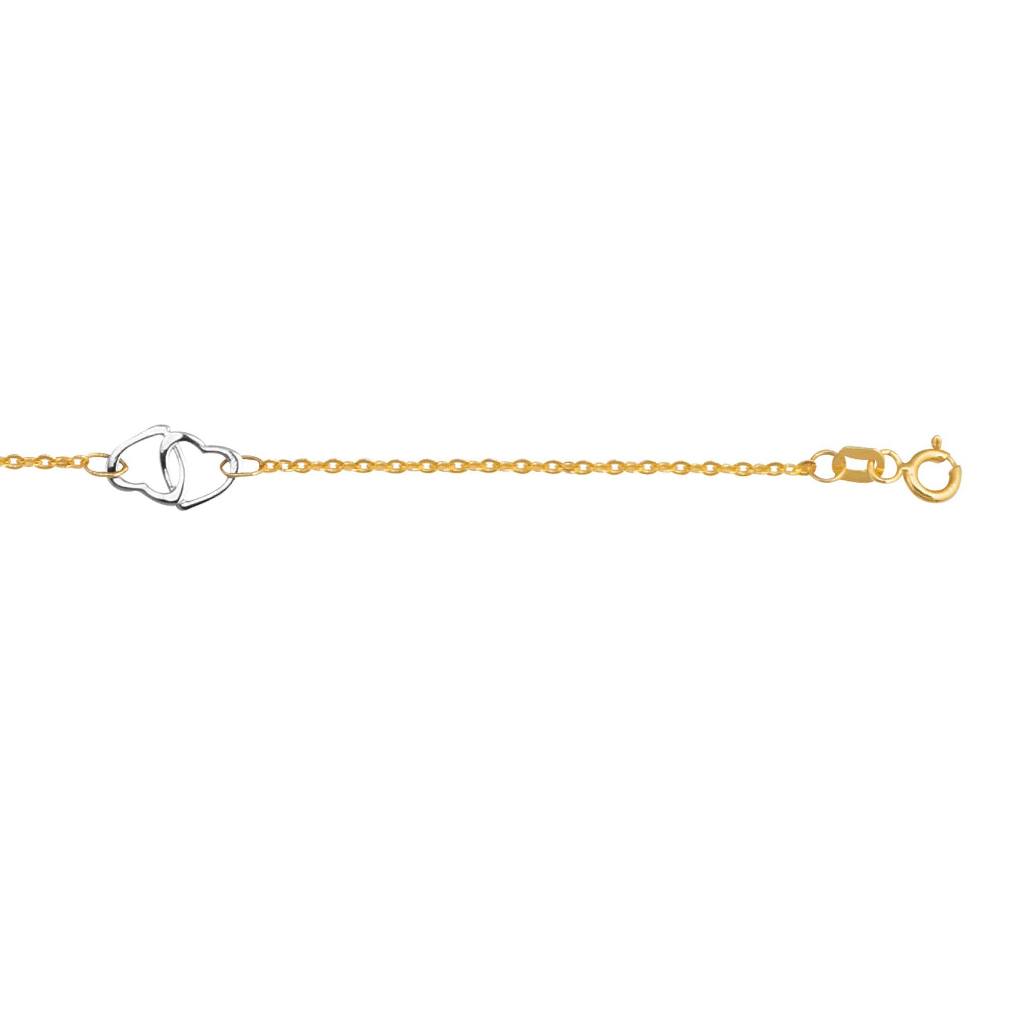 Parkplace Jewelers 14k-two-tone-gold-interlocking-heart-anklet-ank176