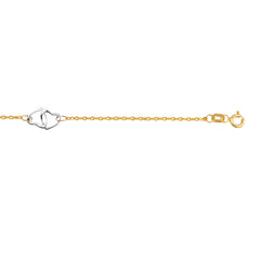 Parkplace Jewelers 14k-two-tone-gold-interlocking-heart-anklet-ank176