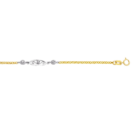 Parkplace Jewelers 14k-two-tone-gold-anklet-ank180
