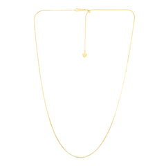 Yellow Gold Diamond Cut/ Textured Adjustable Octagon Snake Necklace