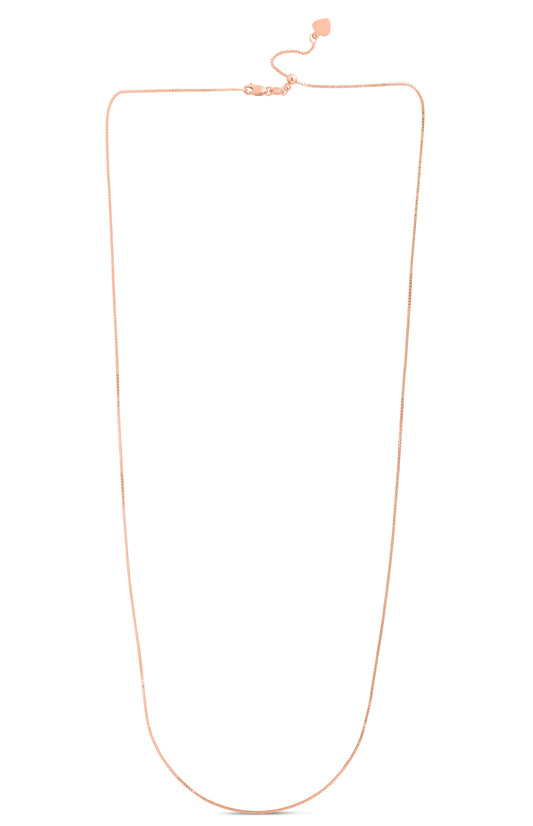 Rose Gold Polished Adjustable Box Necklace