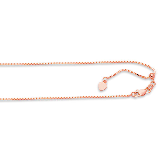Rose Gold Polished Adjustable Box Necklace
