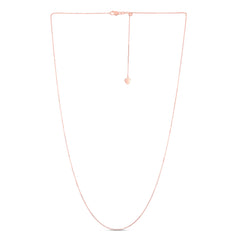 Rose Gold Diamond Cut/ Textured Adjustable Cable Necklace
