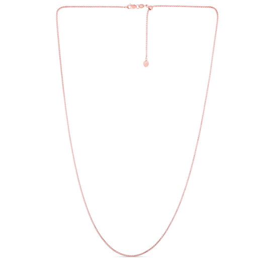 Rose Gold Diamond Cut/ Textured Adjustable Popcorn Necklace