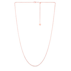 Rose Gold Diamond Cut/ Textured Adjustable Round Wheat Necklace