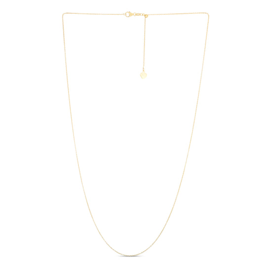 Yellow Gold Polished Adjustable Cable Necklace