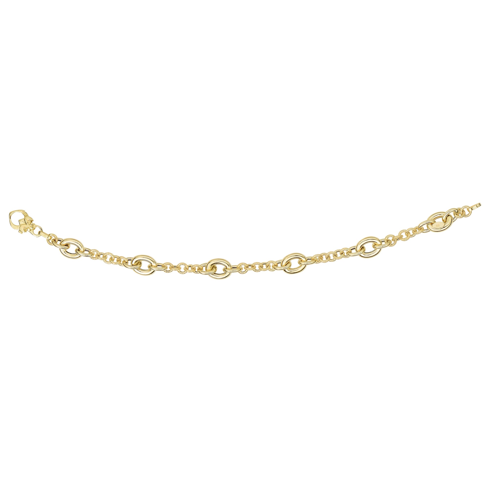 Royal Chain 14K Gold Oval Station Heritage Link Bracelet AUF1017