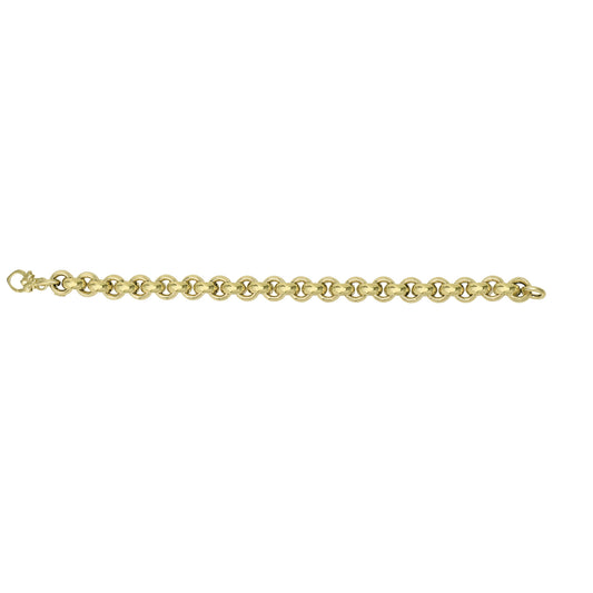 Royal Chain 14K Gold Medium Fancy Rolo Heritage Link Bracelet AUF1032