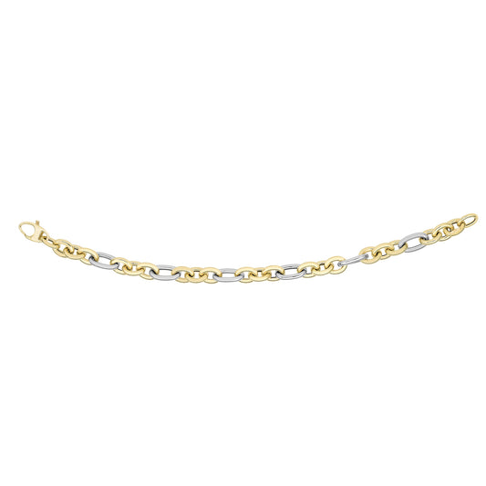 Royal Chain 14K Gold Alternating Three Plus One Heritage Link Bracelet  AUF1050