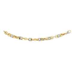 Royal Chain 14K Gold Rondel Station Heritage Link Bracelet  AUF1061