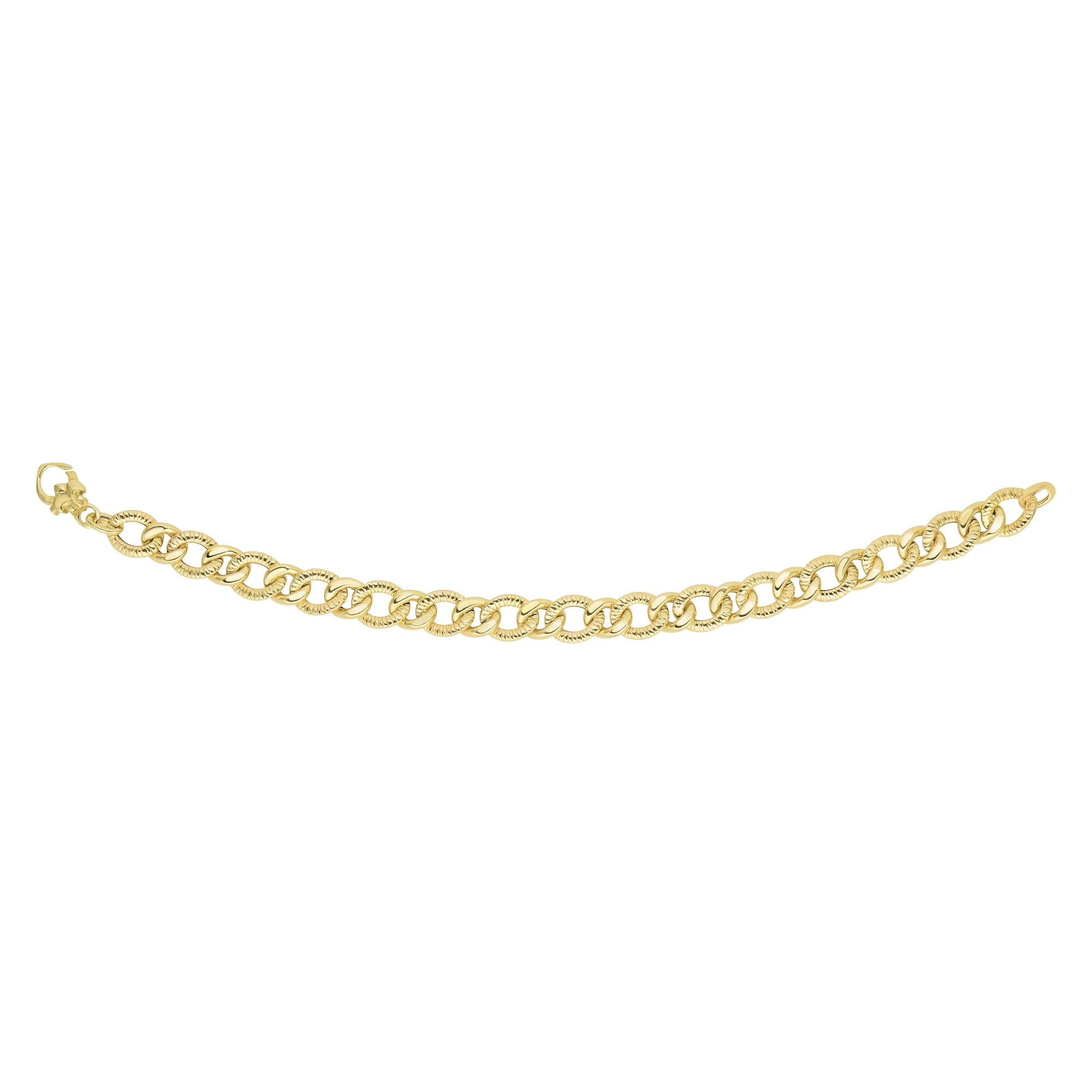 Royal Chain 14K Gold Alternating Heritage Link Bracelet AUF1065