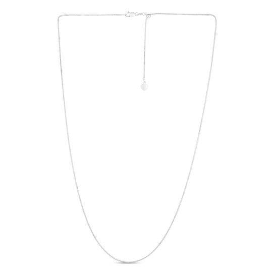 White Gold Polished Adjustable Franco Necklace
