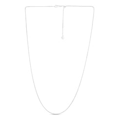 White Gold Polished Adjustable Franco Necklace