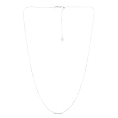 White Gold Diamond Cut/ Textured Adjustable Octagon Snake Necklace