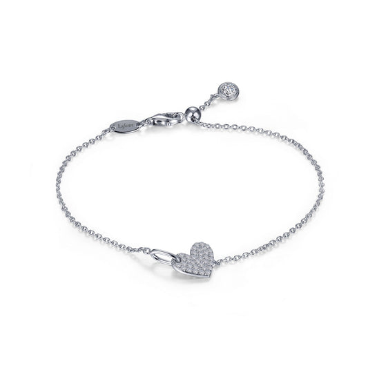 LAFONN 0.6 CTW Adjustable Heart Chain Bracelet B0135CLP75