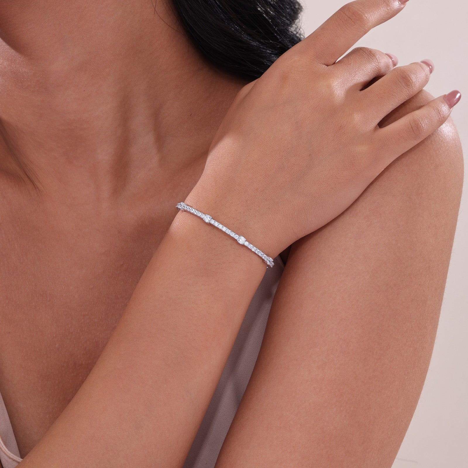 LAFONN 3.25 CTW Station Flexible Tennis Bracelet B0196CLP68