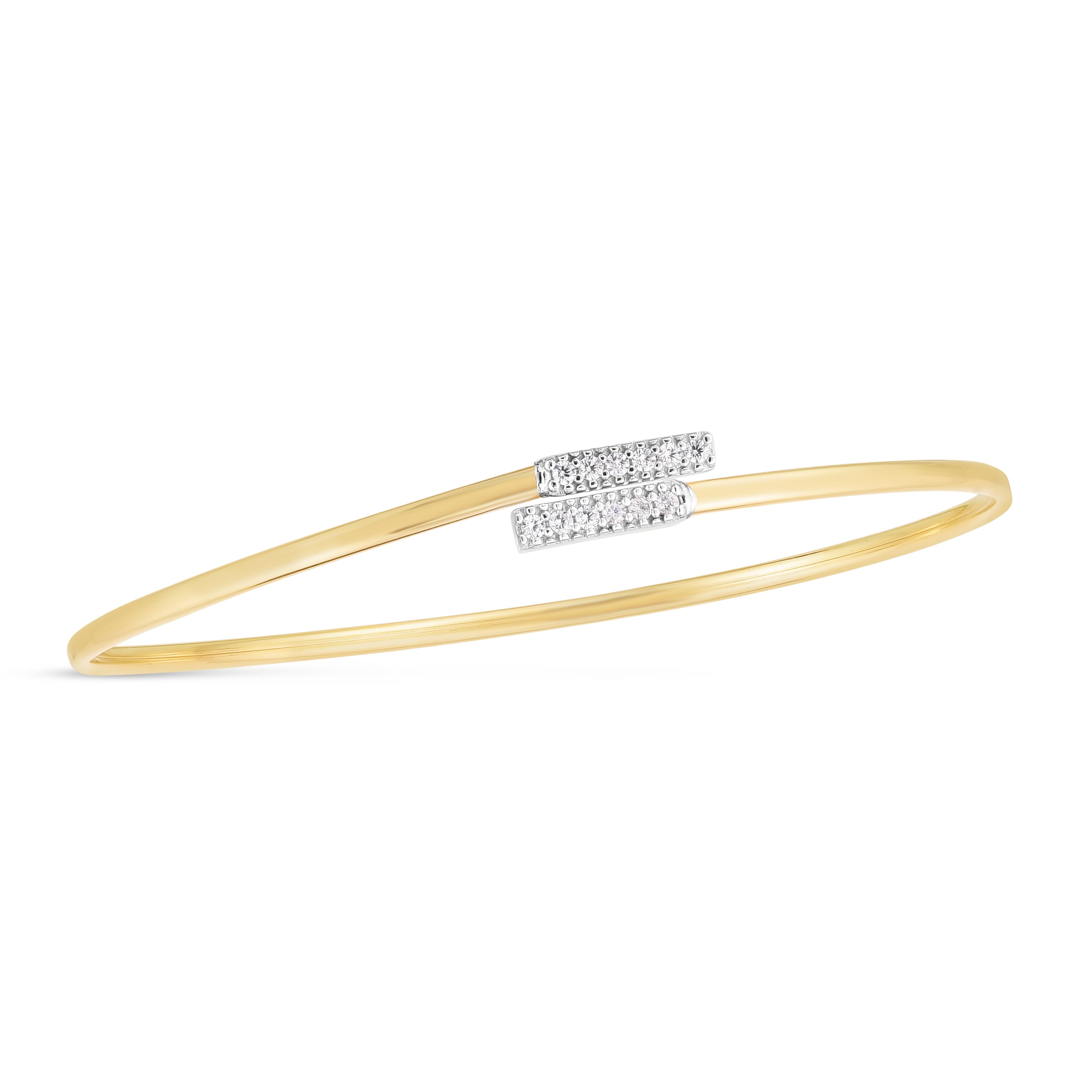 Royal Chain 14K Diamond Bypass Bar Bangle B10021