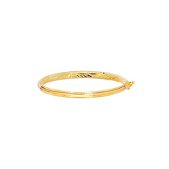 Parkplace Jewelers 14k-yellow-gold-filagree-pattern-with-florentine-finish-childrens-bangle-ban4b