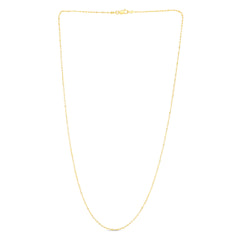 Yellow Gold Diamond Cut/ Textured Diamond Cut Bar & Bead Necklace