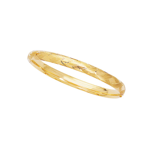 Yellow Gold Diamond Cut/ Textured Fancy Bangles Bracelet
