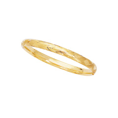 Yellow Gold Diamond Cut/ Textured Fancy Bangles Bracelet
