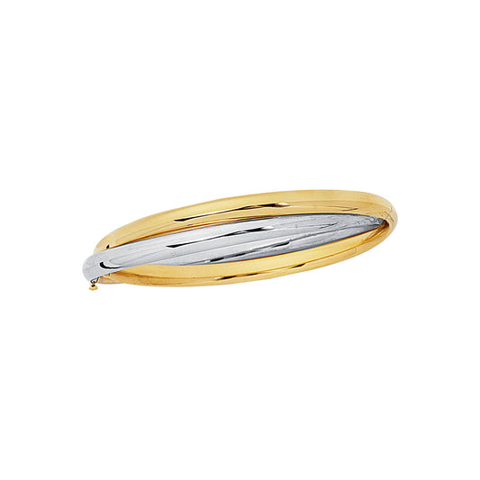 Parkplace Jewelers 14k-two-tone-gold-interlocked-bangle-bg124