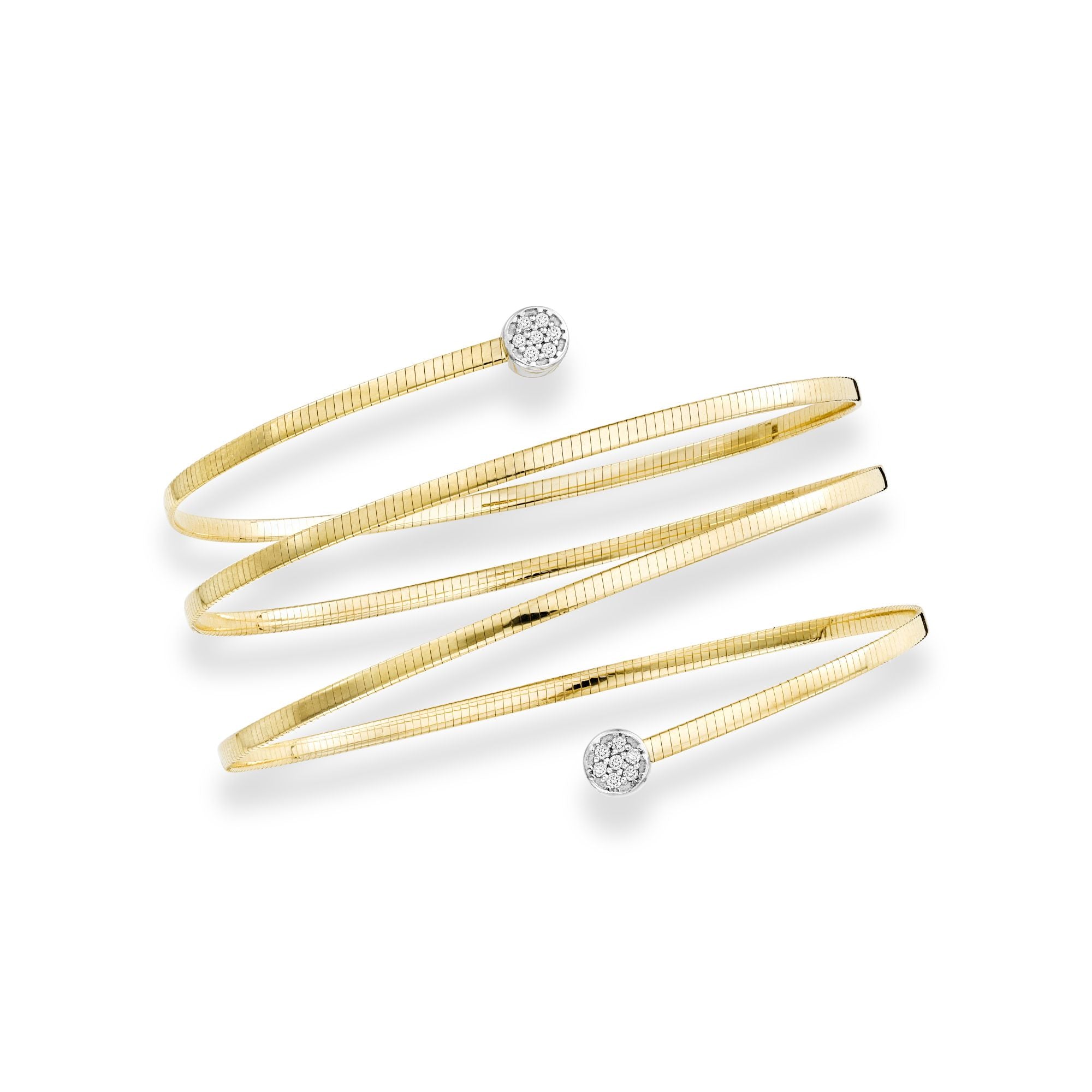 Parkplace Jewelers 14k-gold-diamond-omega-coil-wrap-bangle-bg2239