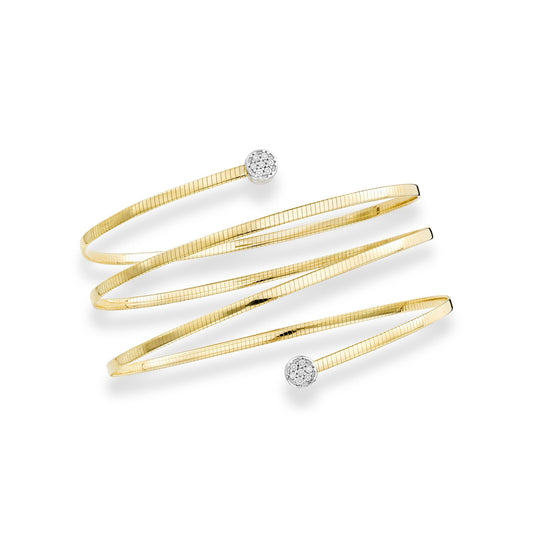 Parkplace Jewelers 14k-gold-diamond-omega-coil-wrap-bangle-bg2239