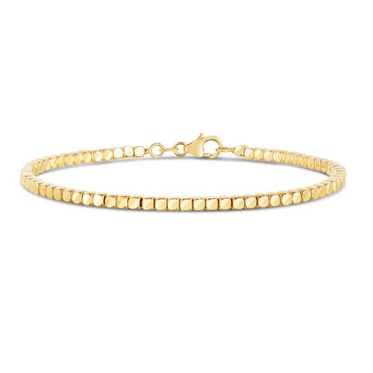 Royal Chain 14K Gold Cube Bangle BG3144