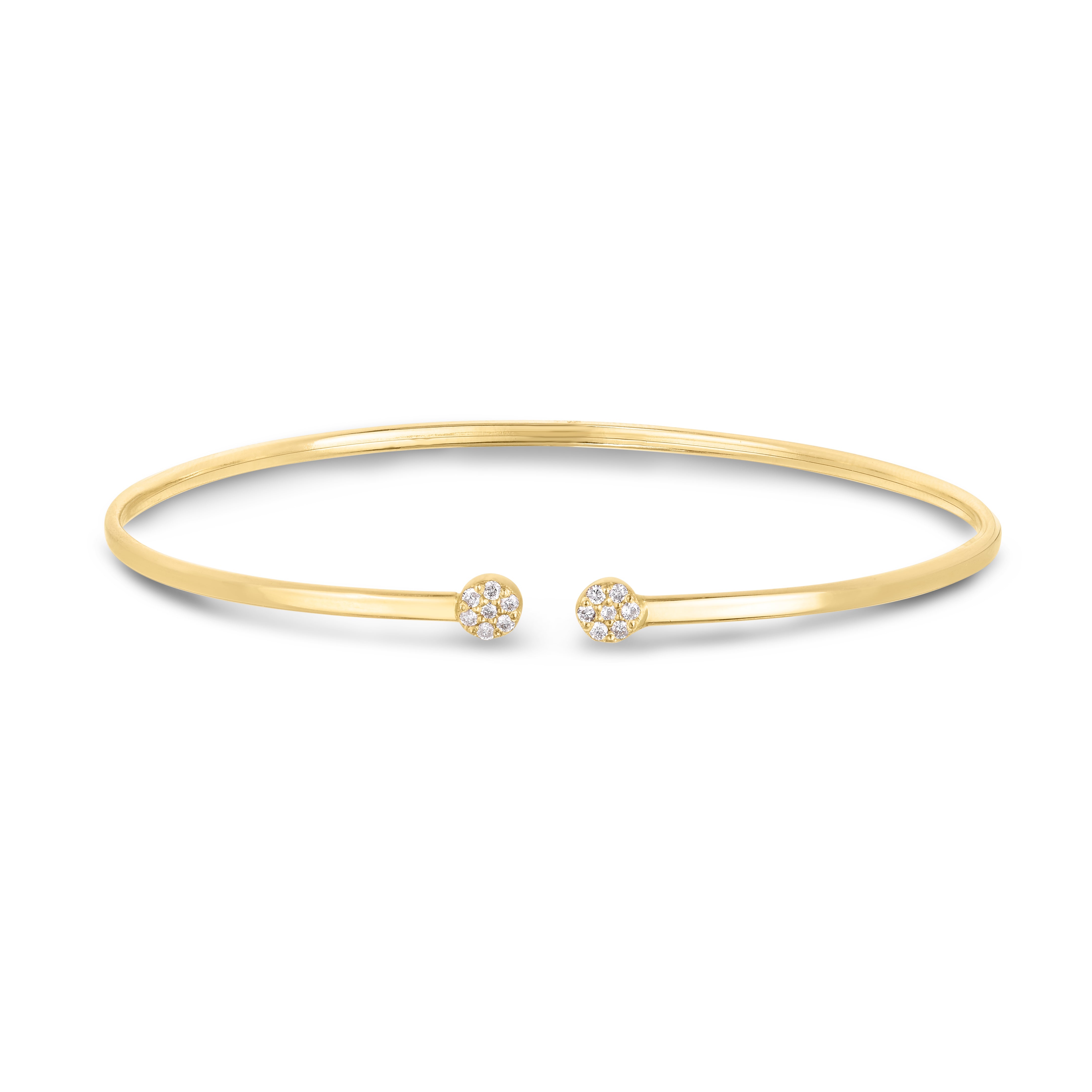 Parkplace Jewelers 14k-gold-diamond-cluster-cuff-bangle-bg3243