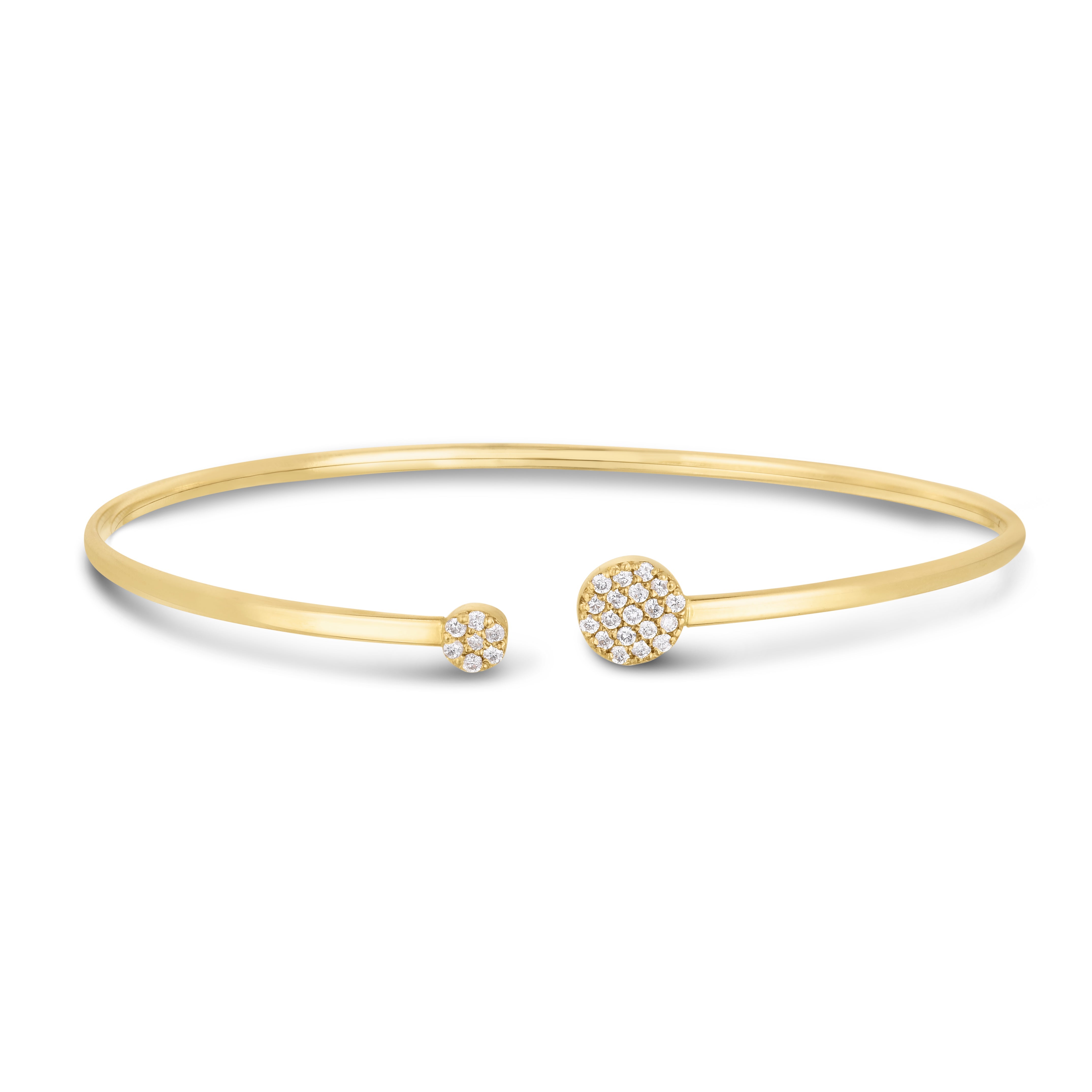 Parkplace Jewelers 14k-gold-asymetrical-diamond-cluster-cuff-bangle-bg3244