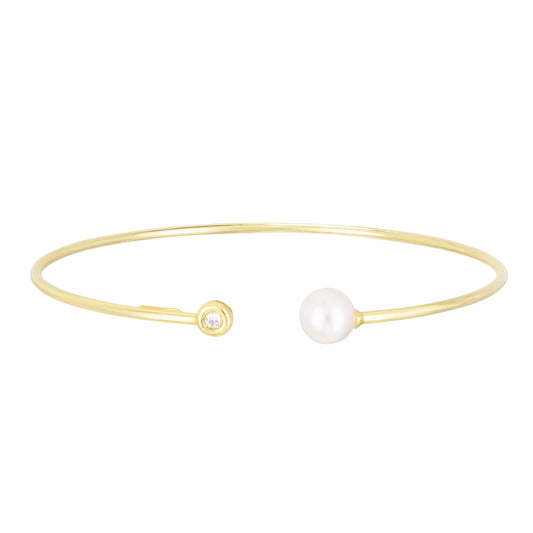 Royal Chain 14K Diamond and Pearl Bangle BG3368