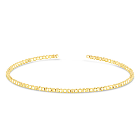 Royal Chain 14K Gold 2mm Bead Cuff BG3476