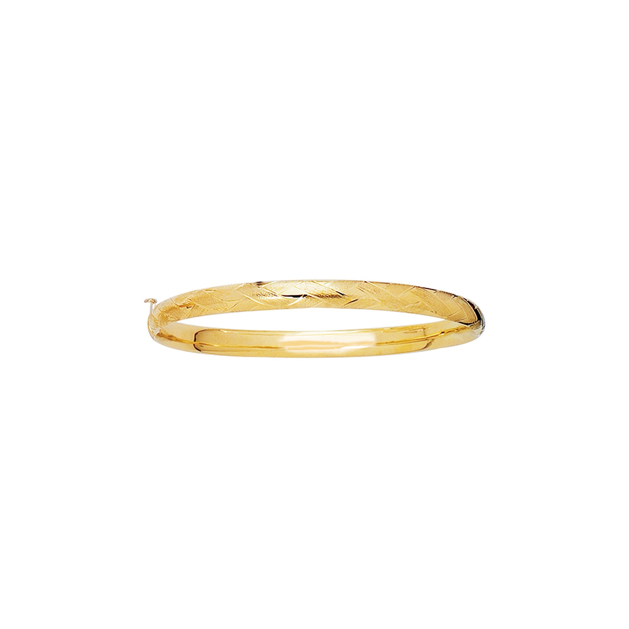 Parkplace Jewelers 14k-gold-x-pattern-childrens-bangle-bg66