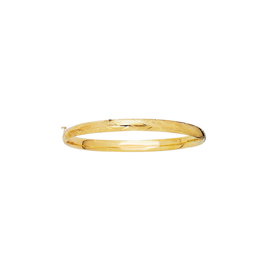 Parkplace Jewelers 14k-gold-x-pattern-childrens-bangle-bg66