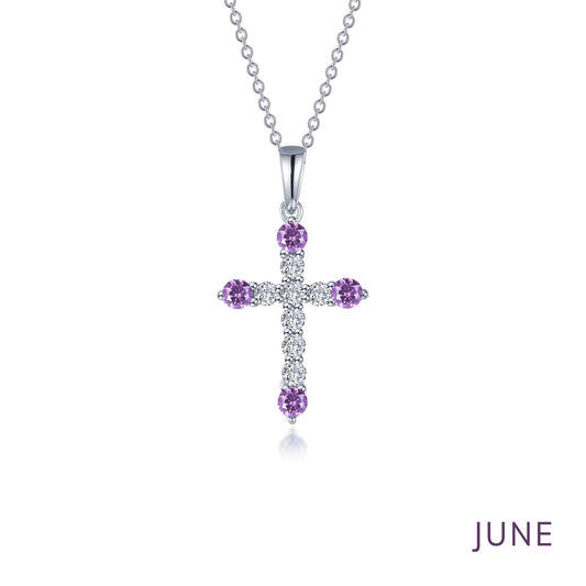 LAFONN June Birthstone Cross Necklace BP007AXP20