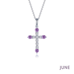 LAFONN June Birthstone Cross Necklace BP007AXP20