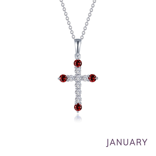 LAFONN January Birthstone Cross Necklace BP007GNP20