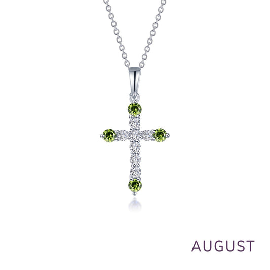 LAFONN August Birthstone Cross Necklace BP007PDP20
