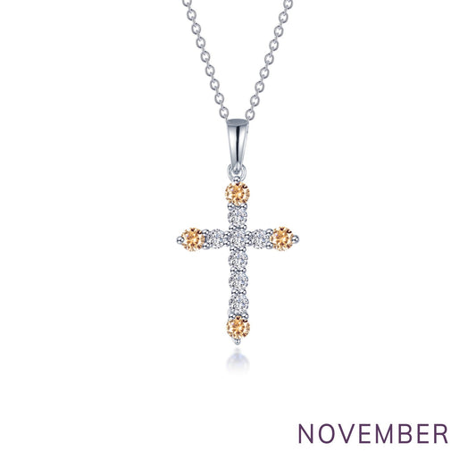 LAFONN November Birthstone Cross Necklace BP007YTP20