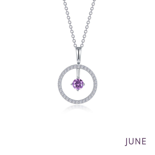 LAFONN June Birthstone Reversible Open Circle Necklace BP008AXP20