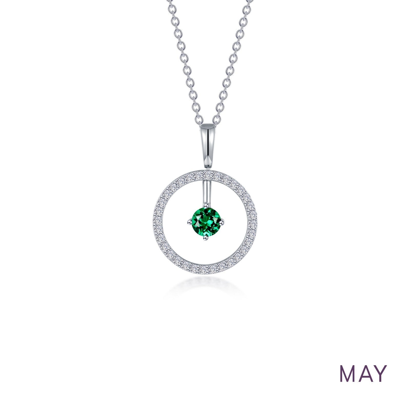 LAFONN May Birthstone Reversible Open Circle Necklace BP008EMP20