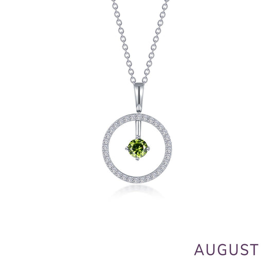 LAFONN August Birthstone Reversible Open Circle Necklace BP008PDP20