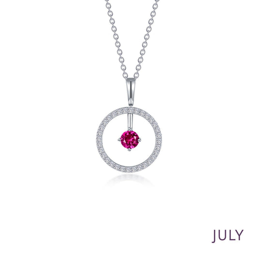 LAFONN July Birthstone Reversible Open Circle Necklace BP008RBP20
